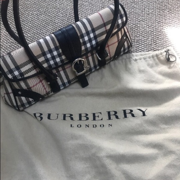 Burberry House Check Canvas Shoulder Satchel - Picture 2 of 3